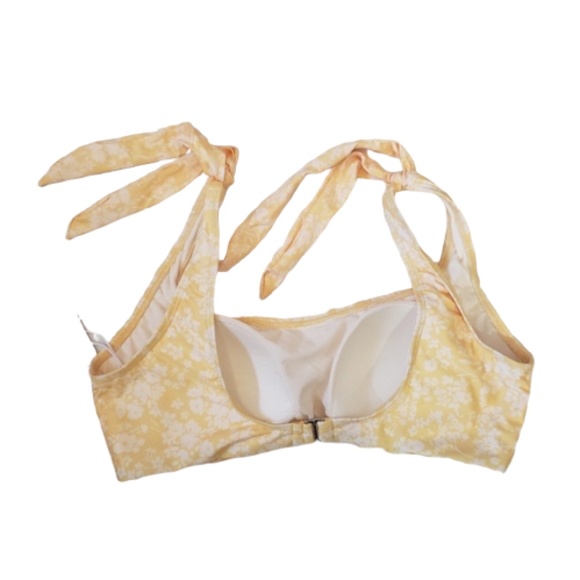 LC LAUREN CONRAD Swim Top Bralette Beach Cruise Yellow Floral - Picture 4 of 8